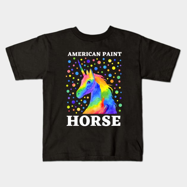 American Paint Horse Kids T-Shirt by Ranawat Shop